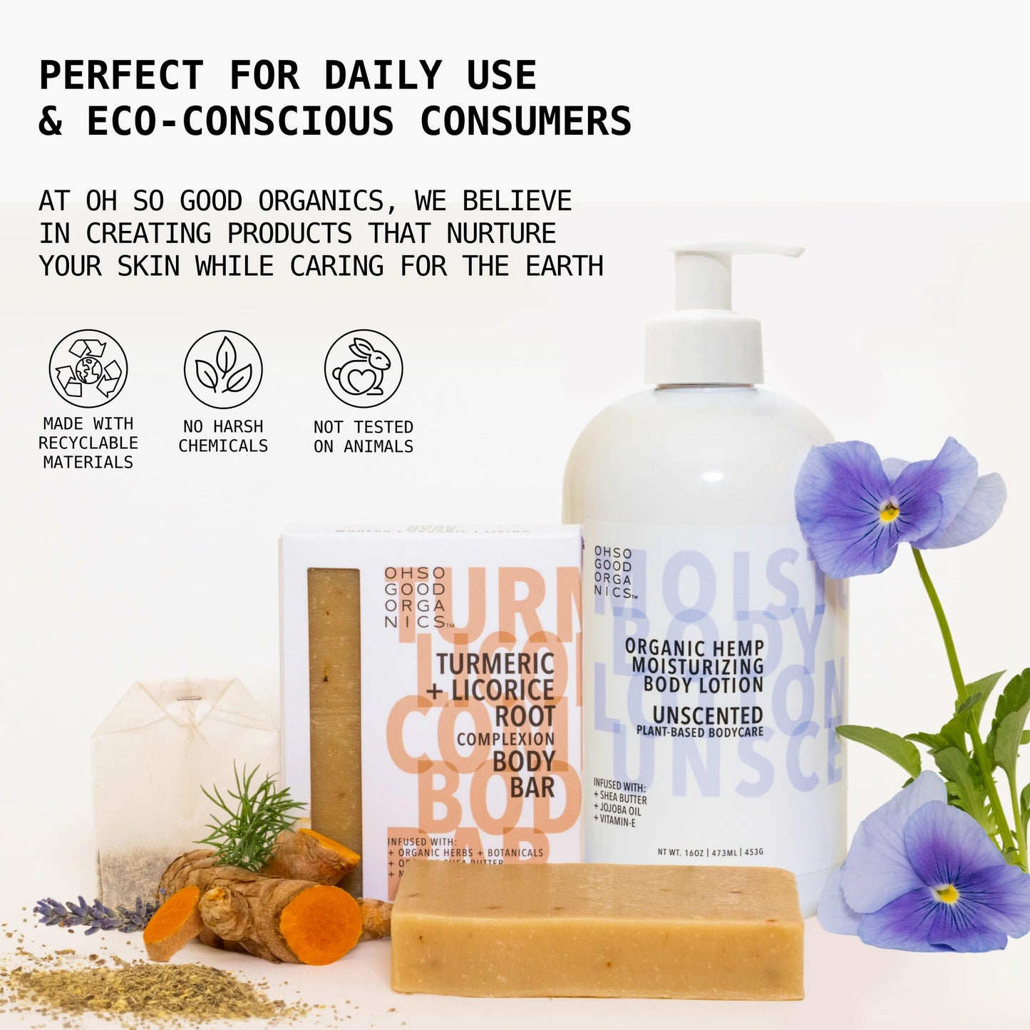 OH SO GOOD ORGANICS Natural Organic for Face and Body, Exfoliating & Moisturizing Soap Bar with Shea Butter, Coconut Oil and Essential Oils, 4oz Per Bar (Turmeric)
