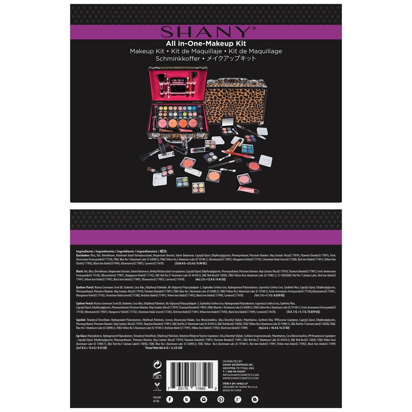 SHANY Cosmetics Makeup, Leopard, 26 Piece Set