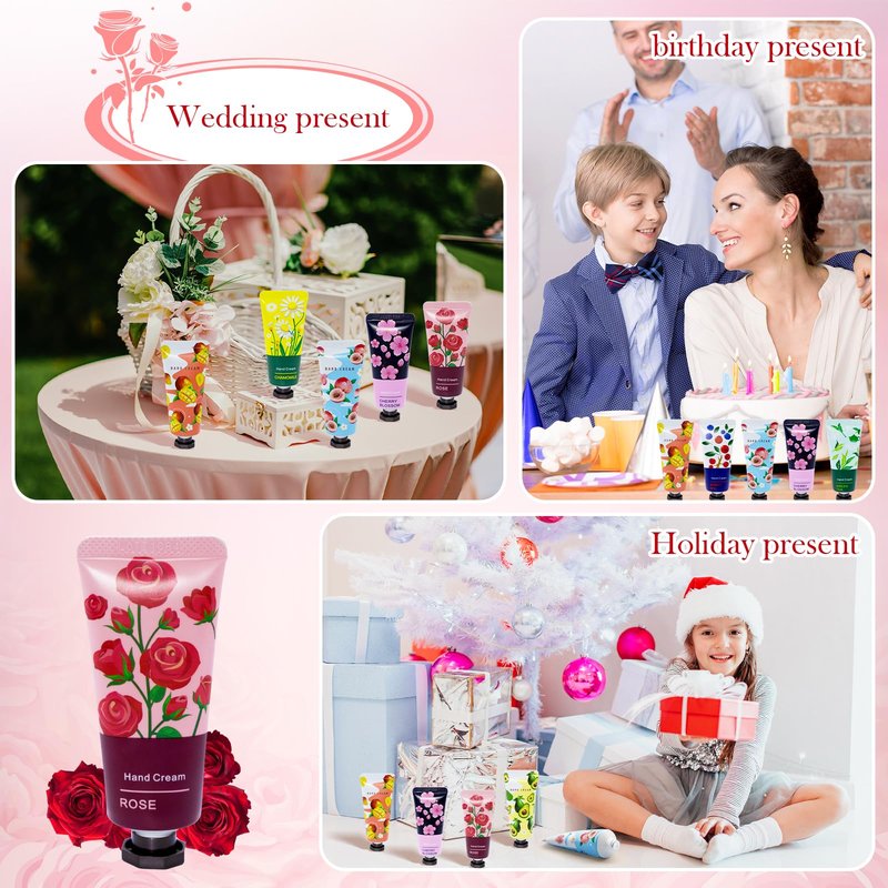 Comdian 12 Pack Hand Cream for Women, Mini Hand Lotion Travel Size for Dry Cracked Care, Natural Plant Fragrance Moisturizer Present Set for Mother, Teacher Appreciation and Bridesmaid Present