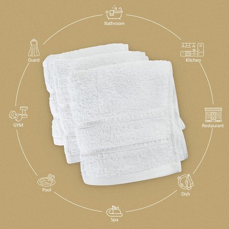 Utopia Towels - 12 Pack Viscose Luxury Wash Cloths Set (12 x 12 Inches) Cotton Ring Spun, Highly Absorbent and Soft Feel Essential Washcloths for Bathroom, Face Towel, Gym and Spa (White)