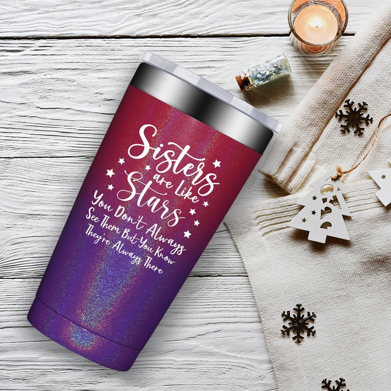 Fufandi Sister Gifts from Sisters - Mothers Day Gifts for sister - Sisters ChristmasBirthday Gift Ideas, Mothers Day Gift - Tumbler Cup