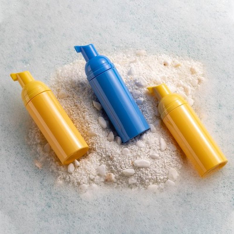 Tekson 3 PCS Soap Foam Bottle (2 oz), Empty Travel Foaming Lash Shampoo for Cleanser, Dispenser (Blue)
