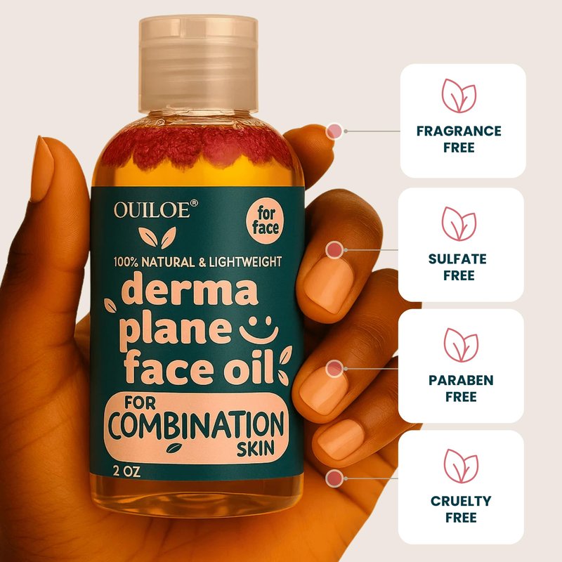 Dermaplane Oil for Combination Skin - Shave Oil for Women, Face Shaving Oil for Women, Use with a Dermaplaning Tool, Razor, Shaver or Microblade for Close Shave 2 oz by Ouiloe