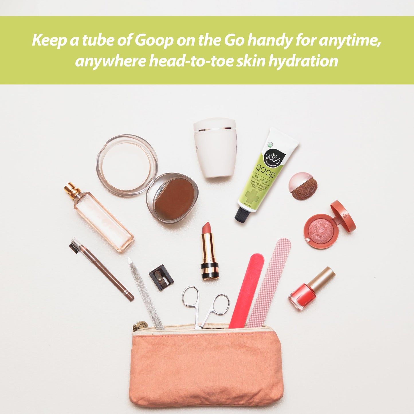 All Good Goop on the Go - Chafing Cream, Dry Skin Salve, Cracking Lip Moisturizer - Soothes, Hydrates & Calms - Travel Size Recovery Balm 1oz (2-pack)