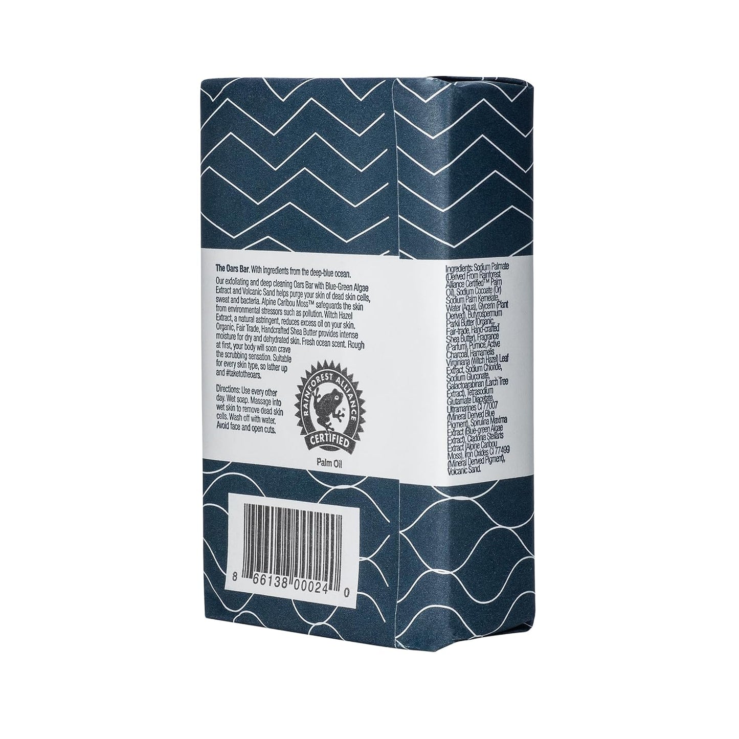 Oars + Alps Blue Charcoal Exfoliating Men's Bar Soap, Dermatologist Tested and Made with Clean Ingredients, Travel Size, 3 Pack, 6 Oz Each
