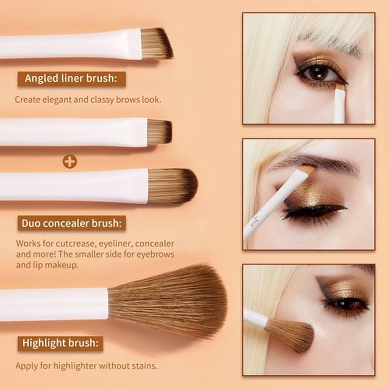 Jessup Precision Makeup Brushes 10Pcs Eye Makeup Brush Set Premium Synthetic Eyeshadow Concealer Eyeliner Eyebrow Blending Highlight Brush, Light Grey T330