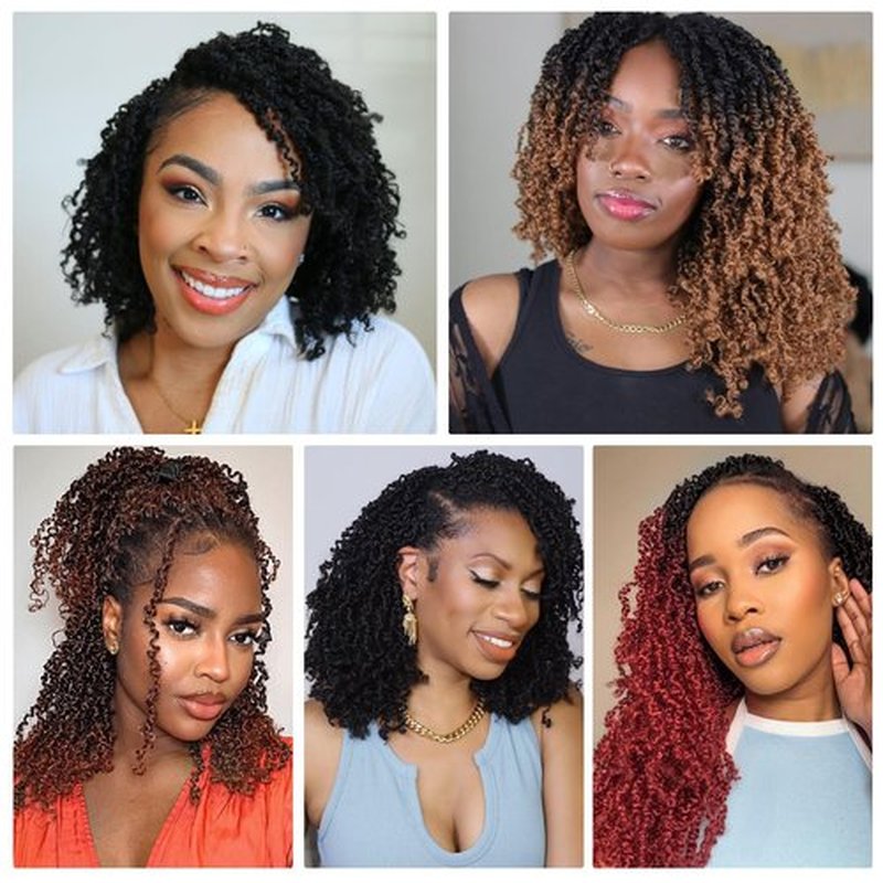 Yanky Twist Crochet Hair - 14 Inch Yanky Twist Pre Looped Crochet Hair 8 Packs Senegalese Twist Crochet Hair Extensions 1B/Bug Bohemian Passion Twist Hair for Black Women