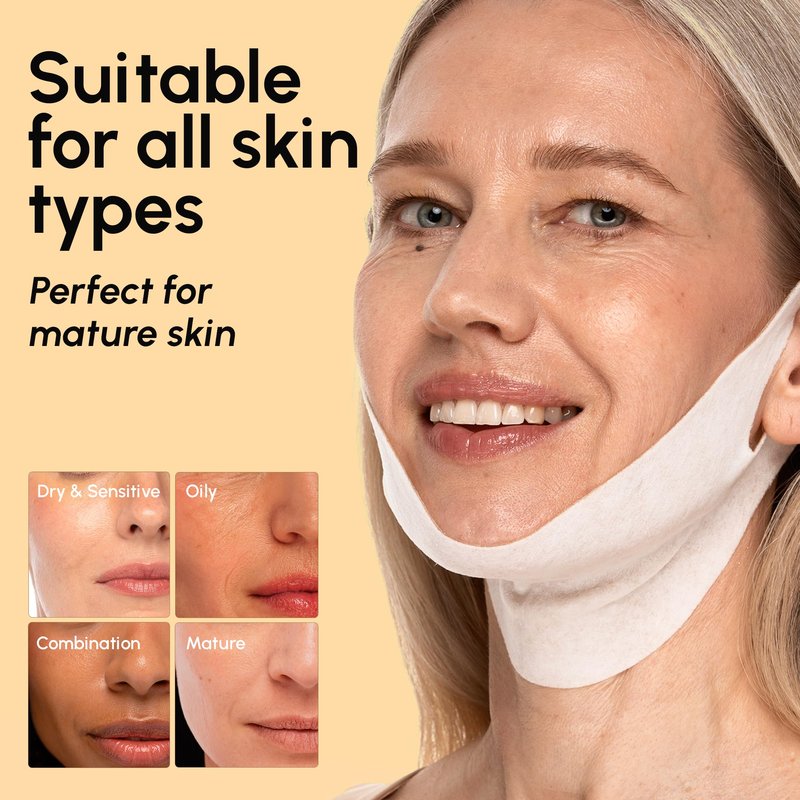 MAREE V Line Lifting Mask with 24K Gold – Deep Collagen Face Mask for Women – Jawline Shaper Mask with Retinol & Hyaluronic Acid – Neck Tightening & Firming – Double Chin Strap for Face Lift