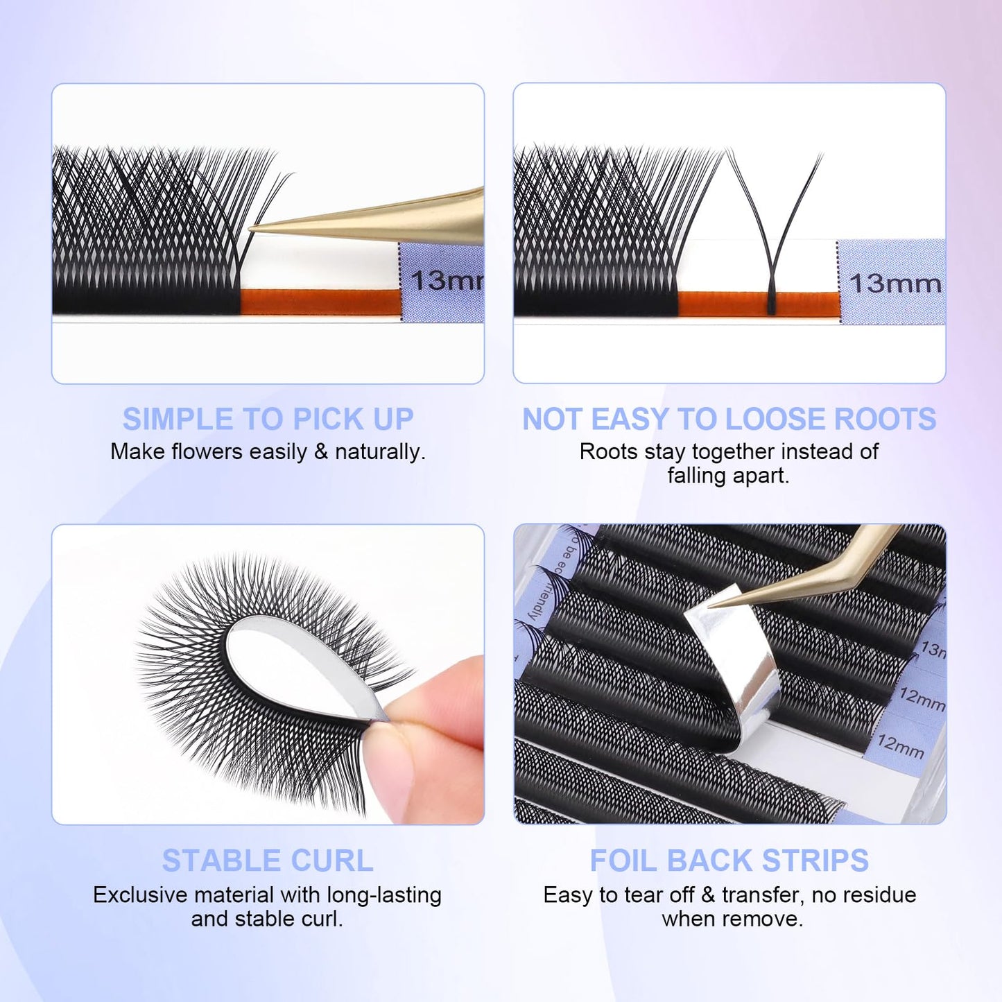 NAGARAKU 3 Tips Triple yyy Eyelash Extensions Supplies Y Lash 6D Easy Fan Russian Volume Crisscross Eyelashes Handwoven Y Shaped Mesh Wispy Clusters 12 Rows Eye Lashes Black -0.07LU (8-15mm) Mix