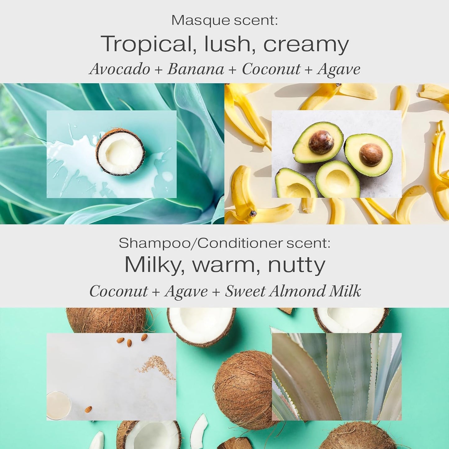 Raw Sugar Moisture Smoothie Shampoo and Conditioner Set, Moisturize & Nourish Dry Hair, Bulk Shampoo and Conditioner with Coconut Oil, Agave & Sweet Almond Oil, Formulated without Sulfates & Parabens