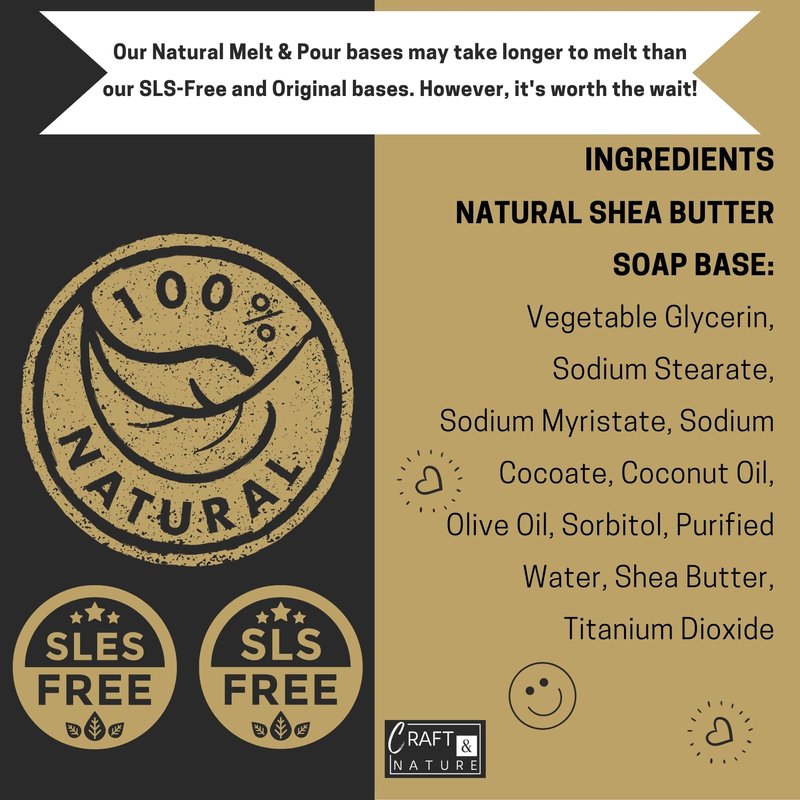 Craft & Nature 4 LB All Natural Shea Butter Moisturizing Glycerin Melt And Pour Soap Base for Soap Making