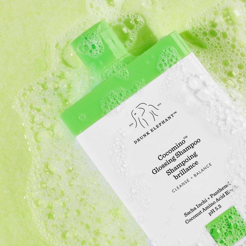 Drunk Elephant Cocomino Glossing Shampoo - 240 ml/8 oz - Coconut Amino Acids - Clean Clinical - Sulfate-Free - Cruelty-Free - Dermatologist-Tested - Free of Essential Oils, Silicones, and SLS