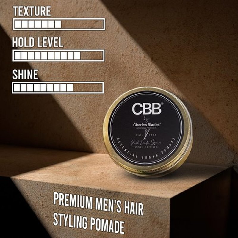 CBB By Charles Blades Hair Pomade for Men Strong Hold 4 Fl Oz - Improve Hair Strength and Volume | All Hair Types | Water-Based Pomade Men Hair Styling Pomade Medium to High Shine