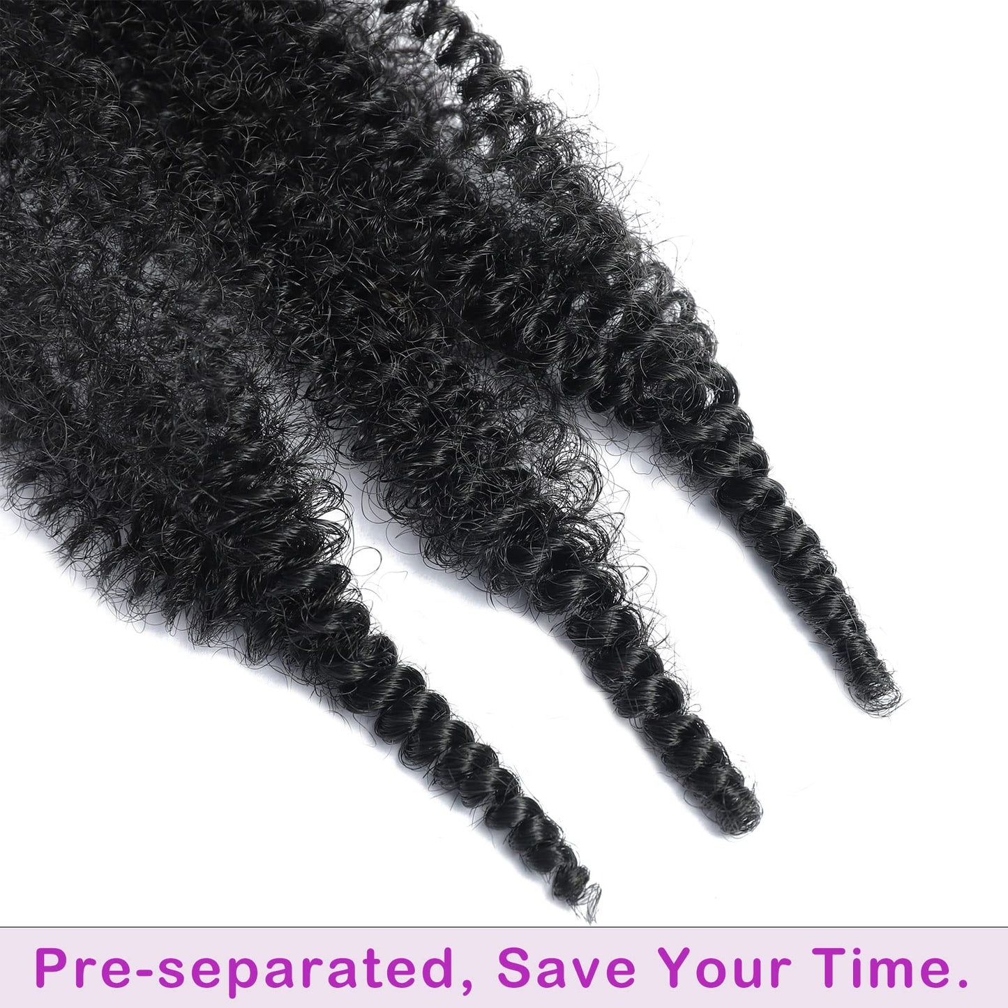 24 Inch Marley Twist Braiding Hair 8 Packs Springy Afro Twist Hair Pre-Separated Spring Twist Hair for Soft Butterfly Locs Crochet Hair Marley Hair Extensions for Black Women(24 Inch 1B)