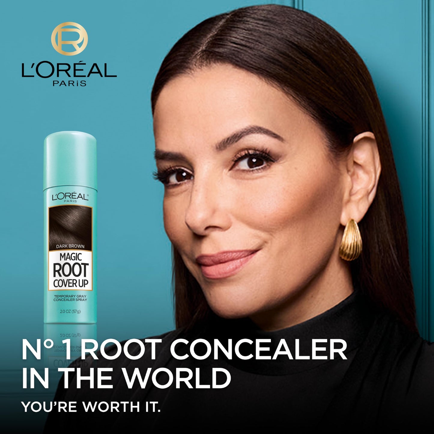 L'Oreal Paris Root Cover Up Temporary Gray Concealer Spray, Hair Color Spray with Filling & Thickening Coverage, Medium Brown, Pack of 2, Packaging May Vary