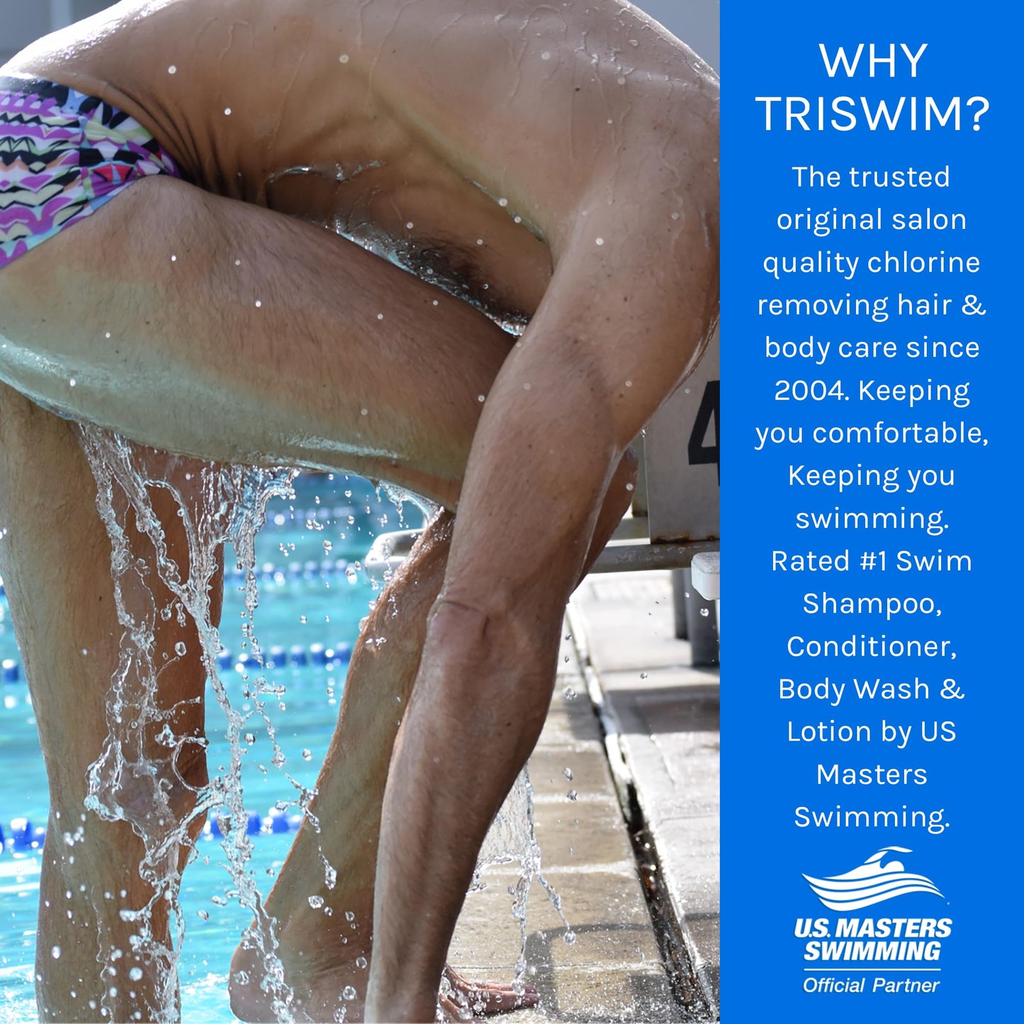 TRISWIM 2-in-1 Chlorine-Out Shampoo & Body Wash 32oz | Chlorine Removal Shampoo and Body Wash for Swimmers | Removes Chlorine, Saltwater, Hard Water, Copper & Green Tint | Tear-Free, Vegan, No Paraben