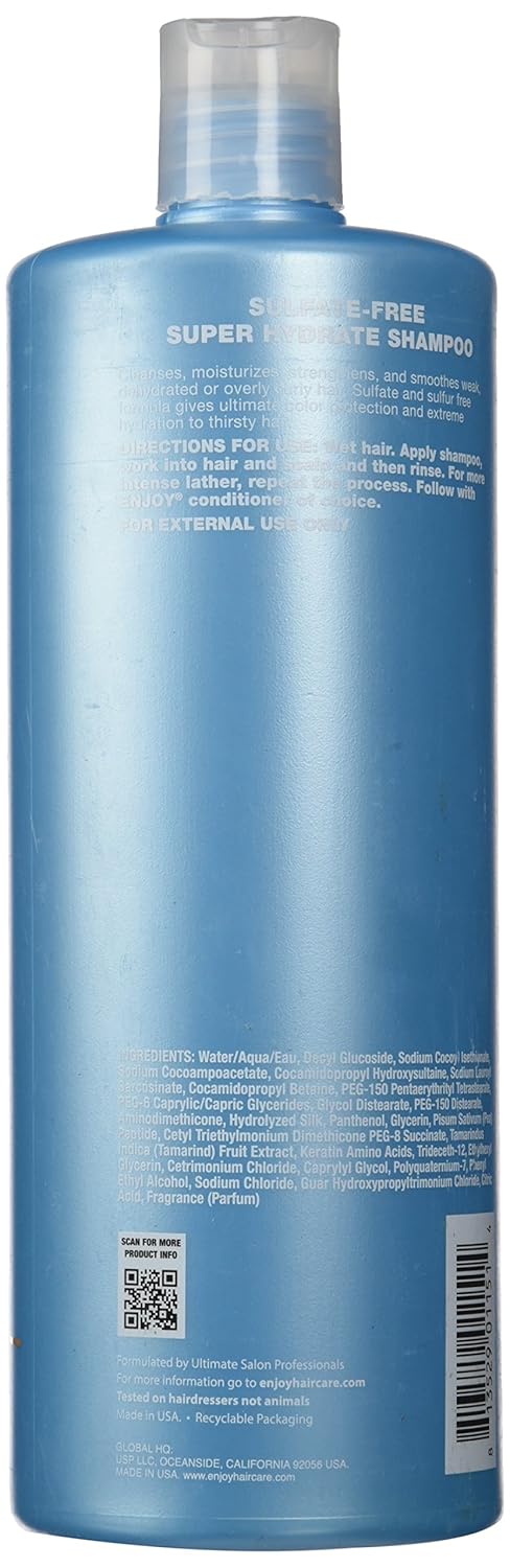 ENJOY Hair Care Super Hydrate Shampoo, Shampoo For Color Treated Hair, Shampoo for Men and Women, Curly Hair Shampoo - 10.1 Fl Oz