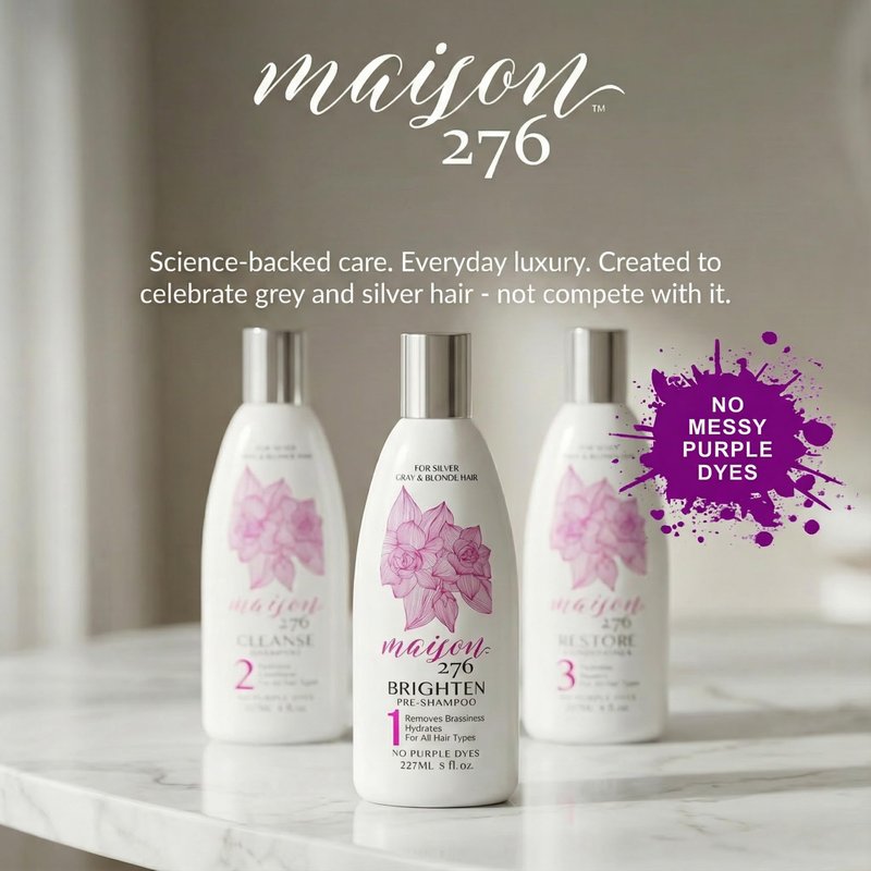 Maison 276 CLARIFY Pre-Shampoo (Shampoo for Gray Hair for Women & for Silver Hair) – Removes Buildup, Restores Clarity & Shine, No Purple Dyes, Plant-Based Weekly Reset, 8 oz