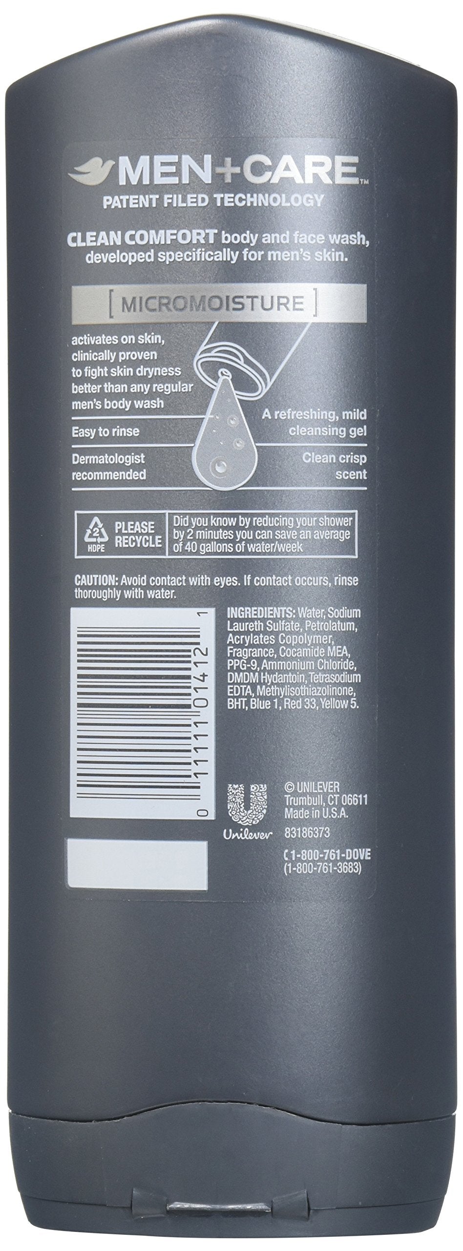 Dove Men + Care Body Face Wash Clean Comfort, 13.5 Fl Oz (Pack of 1)