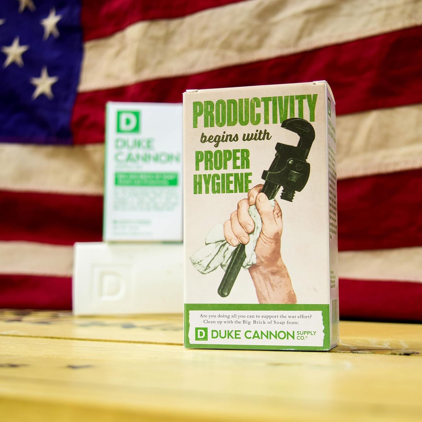 Duke Cannon Supply Co. Big Brick of Soap Bar for Men WWII Collection Smells Like Productivity (Fresh, Energizing Mint) Multi-Pack - Superior Grade, Extra Large, All Skin Types, 10 oz (3 Pack)