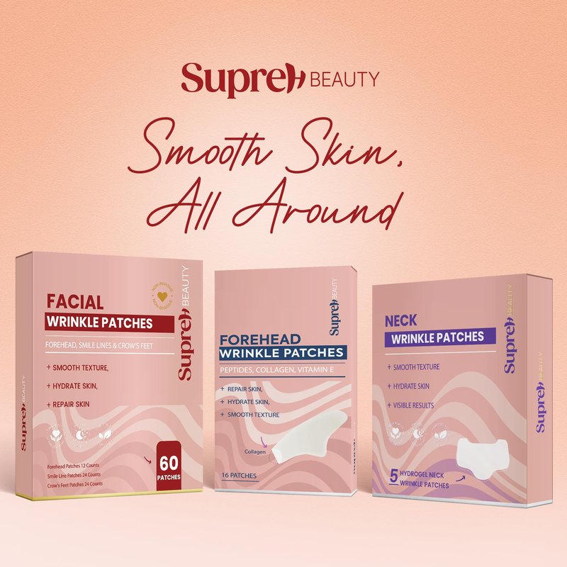 SupreH Forehead Wrinkle Patches For Anti-Wrinkle: Facial Wrinkle Patches for Forehead Under Eye and Smile Lines 3 in 1 Set - Overnight Mask 60 PC