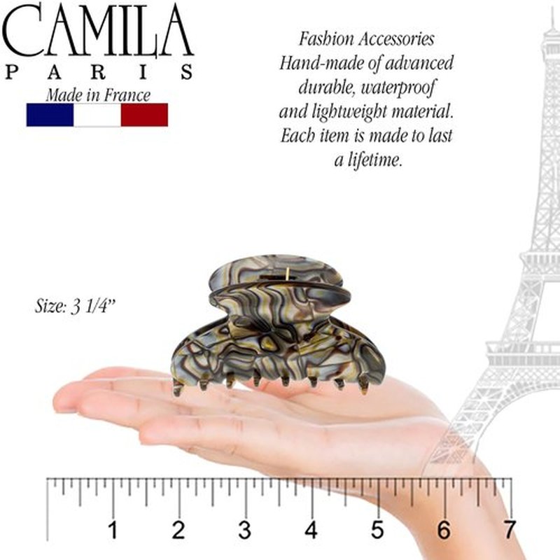 Camila Paris CP3058 French Hair Clip for Women, Onyx, for Thick Hair for Long Curly Wavy Hair, Girls Hair Claw Clips Jaw, Styling Hair Accessories for Women, Strong Hold No Slip Grip, Made in France