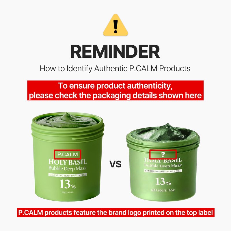 P.CALM Holy Basil Bubble Deep Mask + Brush | Pore Reset with Holy Basil, Blackhead Care & Excess Oil Control, Bubbling Clay Wash-Off Mask | Korean Skincare, 90g / 3.17 oz