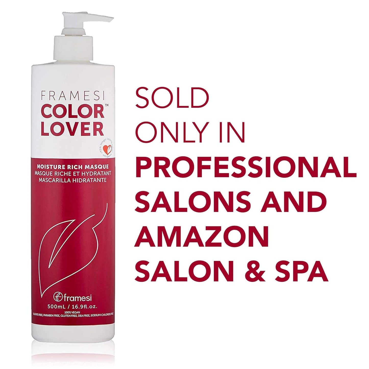 Framesi Color Lover Moisture Rich Masque, Sulfate Free Hair Mask for Color Treated Hair