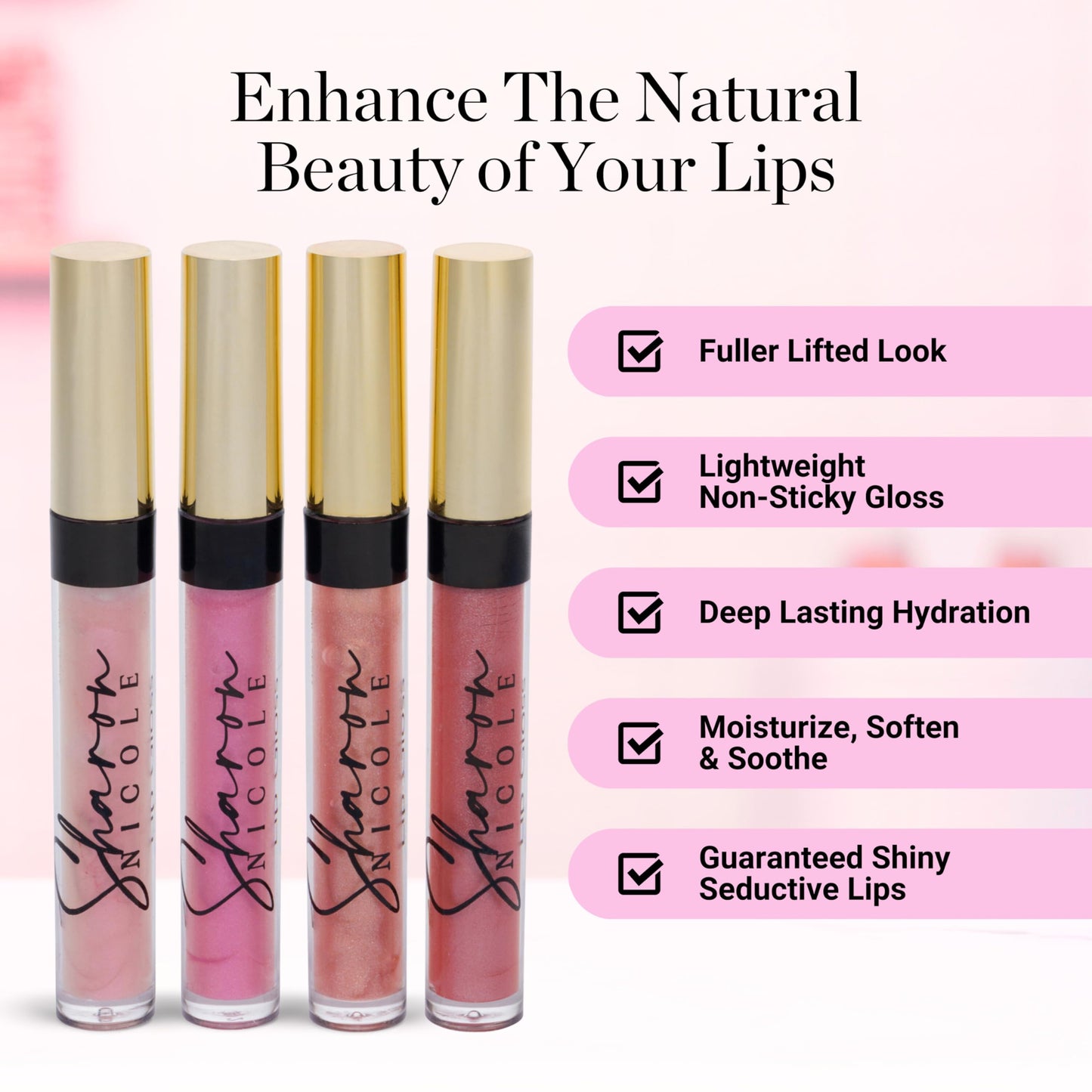 Sharon Nicole Nude High Gloss, Long Lasting, Moisturizing Lip Gloss | Provides All Day Comfort & Wear | Cruelty Free | Beauty Made in Italy Shade Luna Del Sol