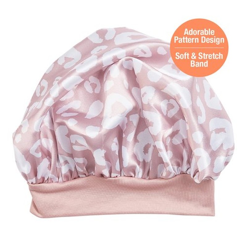 Red by Kiss Baby Satin Bonnet Sleep Caps Hair Wraps Hair Bonnet (Pink Leopard)