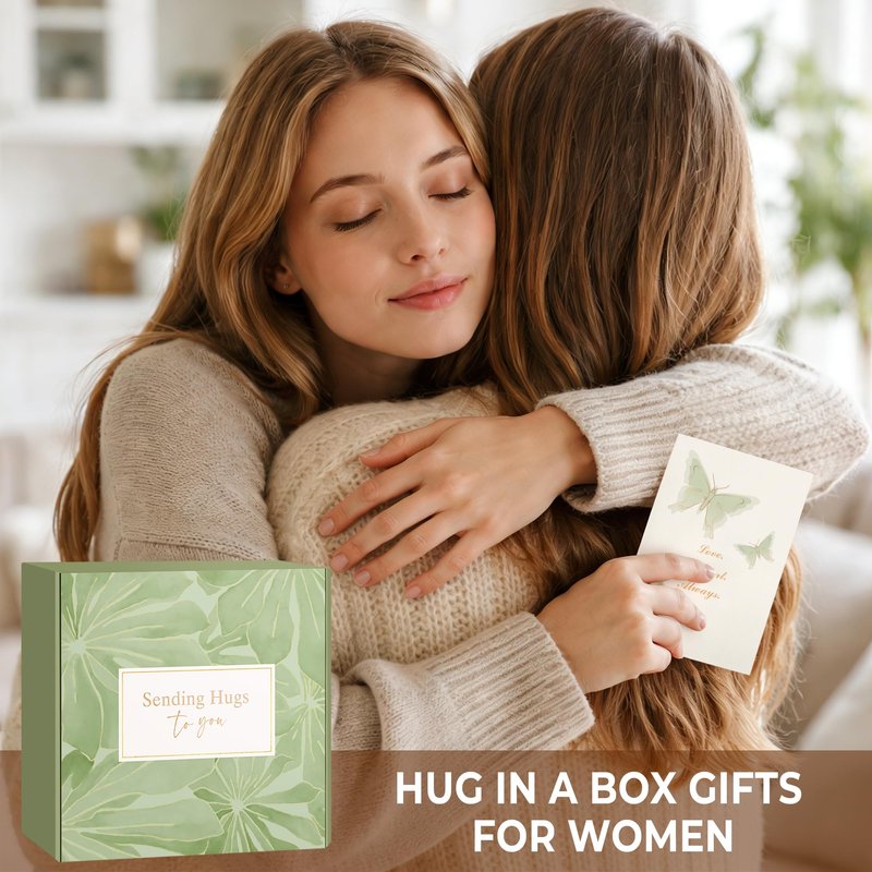 Sympathy Gift Baskets for Loss of Loved One - Bereavement Grief Condolences Gifts for Loss of Mother Father Husband - Miscarriage Care Package Gift Box for Women - Green