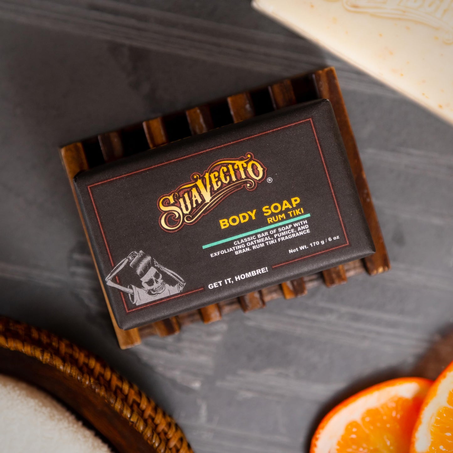Suavecito Body & Hand Soap Bars Moisturizing Masculine Tiki Rum Fragrance 6 oz 3 Pack