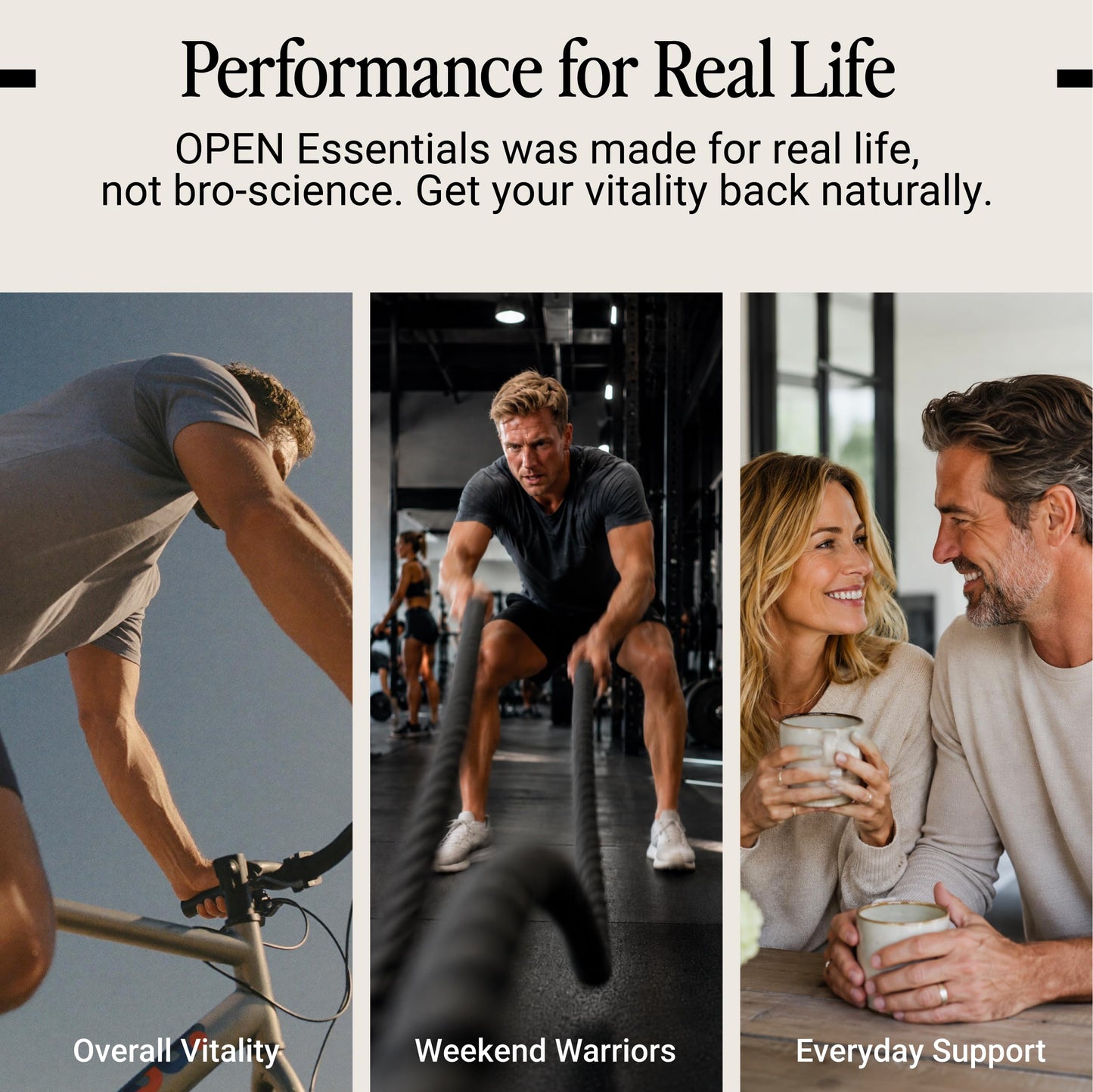 OPEN Essentials Testosterone Booster for Men - Drive, Energy & Muscle Support - 11-in-1 Formula, Tongkat Ali, KSM-66 Ashwagandha, Fenugreek, Boron, DIM - 120 Max Absorption Capsules, Made in USA