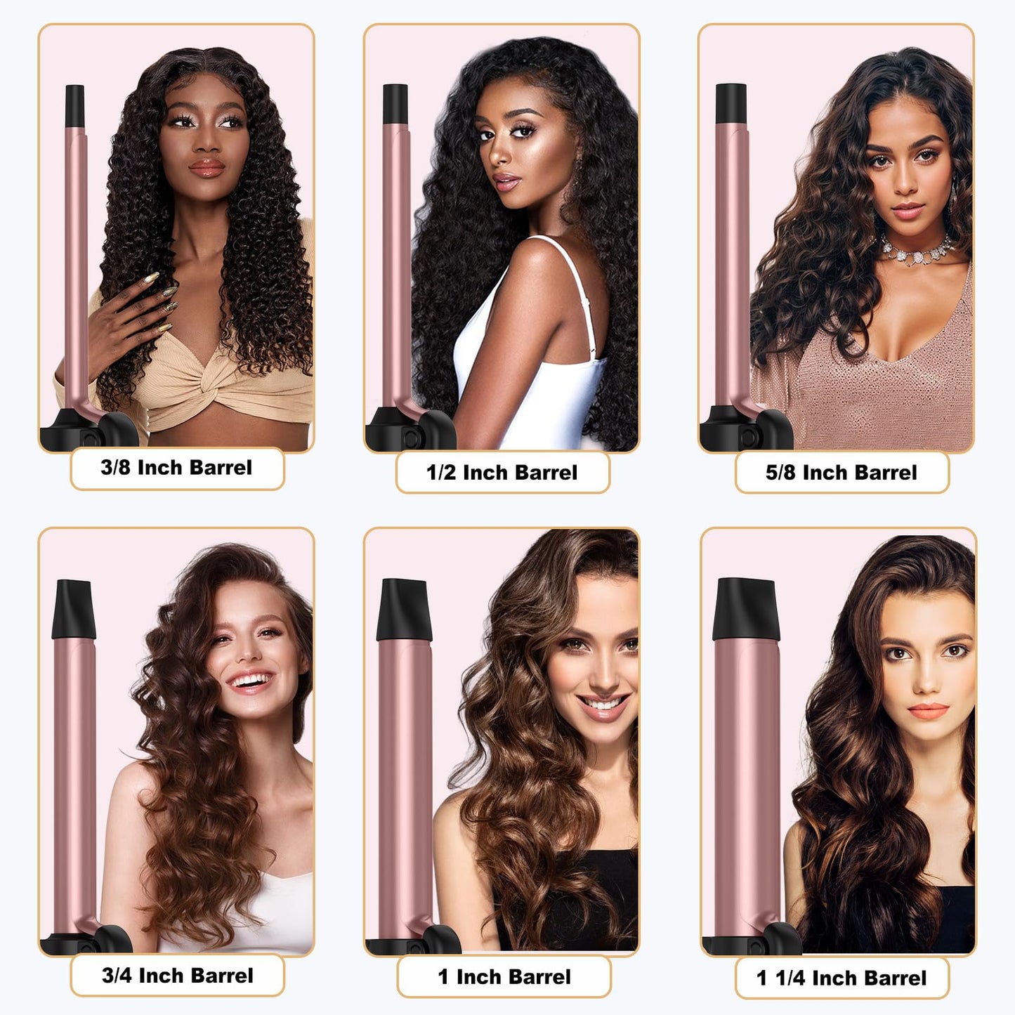 1 Inch Curling Iron,Curling Wand for Long Hair,5 Adjustable Temp LCD Digital Control,25 mm Thin Long Barrel Curling Iron Double Voltage 110-240V