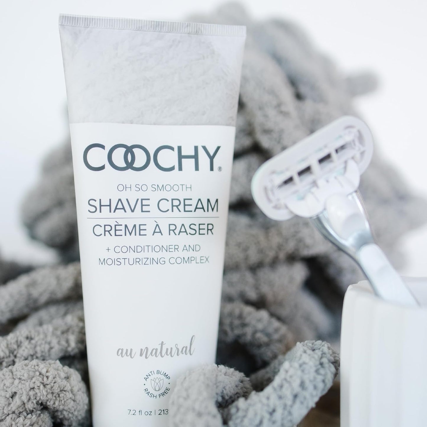 Coochy Shave Cream - Moisturizing Shave Lotion - Gentle Intimate Shaving Cream - For Bikini Area, Underarms, Legs & More - Rash-Free, Hydrating Formula - Au Natural, 12.5 oz