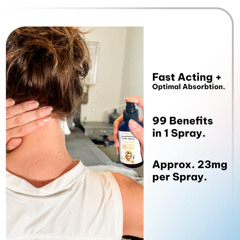 No Crap In It Magnesium Spray Triple Power – Magnesium Chloride, Witch Hazel, Spray with Lavender Essential Oil for Relaxation, Recovery & Daily Wellness – 4 oz (Scent Free)