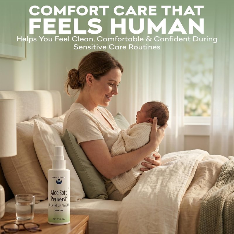 Aloe Soft Perineal Spray - Pack of 2 8 oz Rinse Free Perineum Wash - Cleanses and Soothes - Made with Aloe Vera Extract