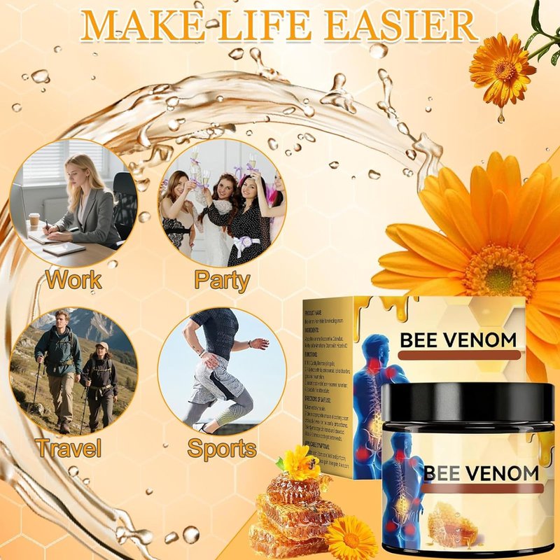 2Pcs Bee Venom Moisturizing Cream,Professional New Bee Venom Professional Cream,Bee Venom Cream,Natural Formula,Fast-Absorbing,Lightweight Skin Care Cream for Daily Body