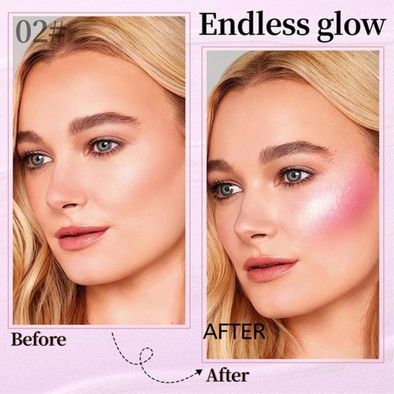 DAGEDA Liquid Highlighter Makeup,Long Lasting Cream Highlighter,Easy Twist Application,Liquid Luminizer with Natural Glow Shimmer Finish,Sparkling Illuminator Makeup for Women(Pink)