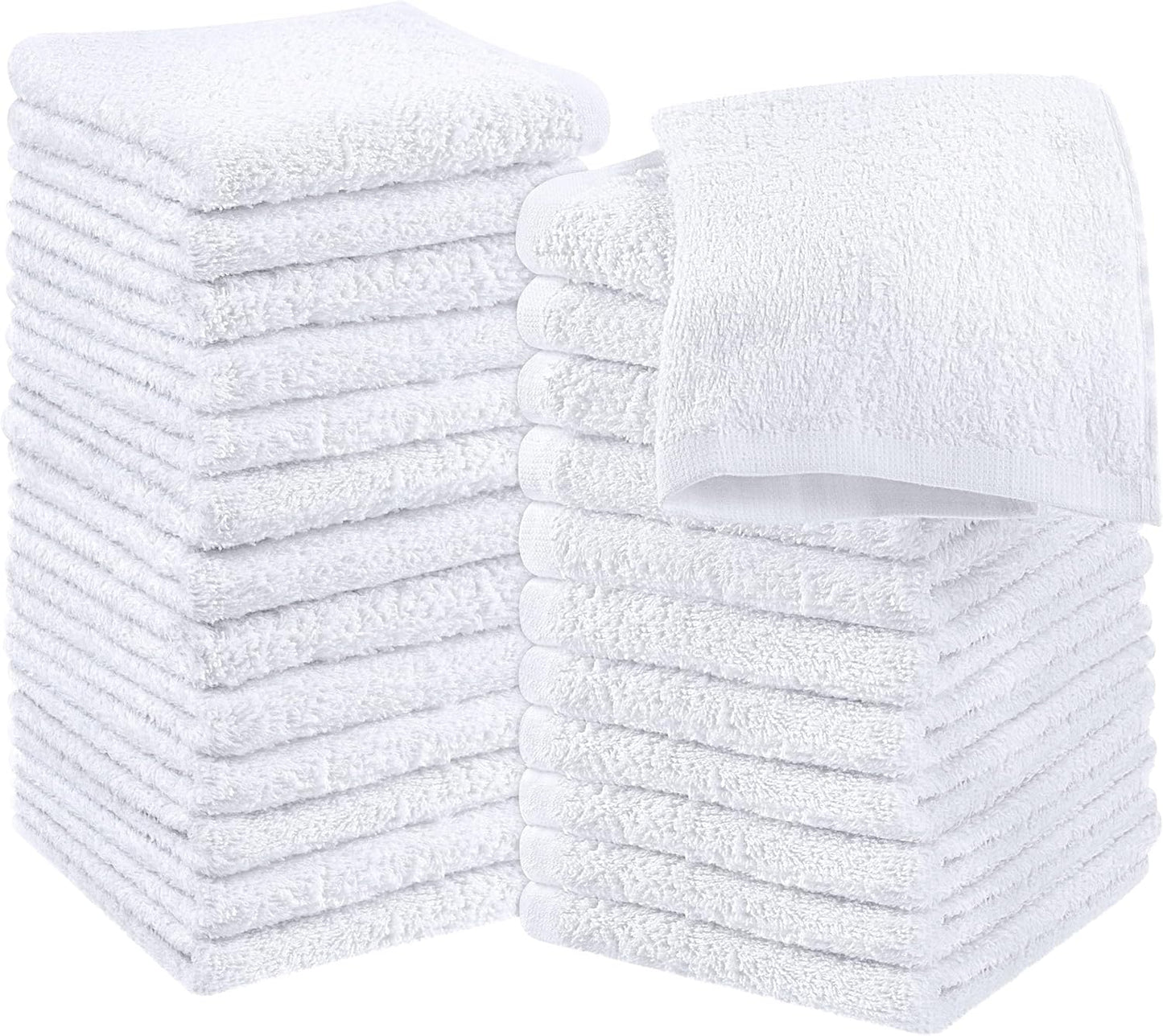 Utopia Towels 12 Pack Cotton Washcloths Set, 100% Ring Spun Cotton, Premium Flannel Face Cloths, Highly Absorbent and Soft Feel Fingertip Towels, Beige