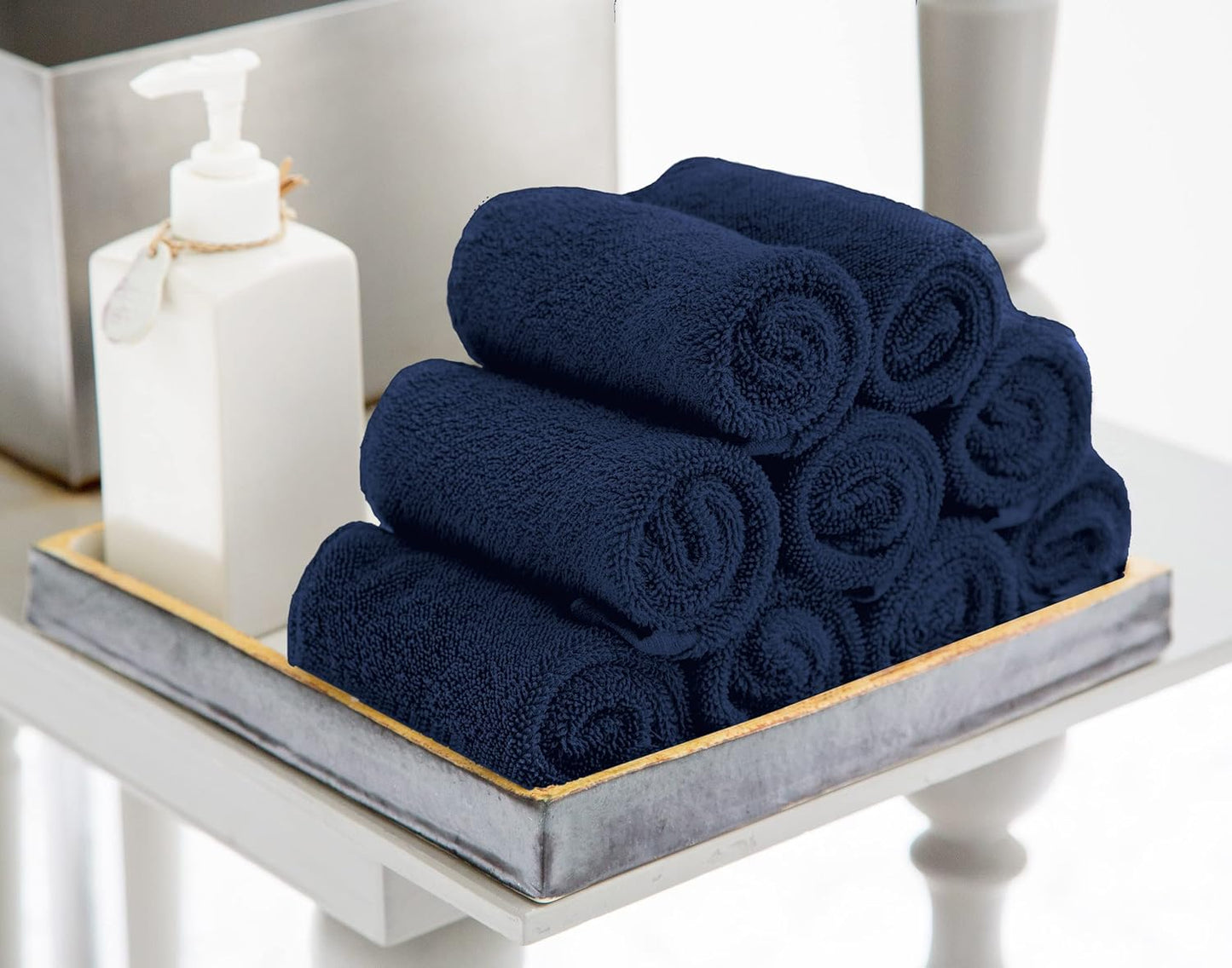 Utopia Towels 12 Pack Cotton Washcloths Set, 100% Ring Spun Cotton, Premium Flannel Face Cloths, Highly Absorbent and Soft Feel Fingertip Towels, Beige