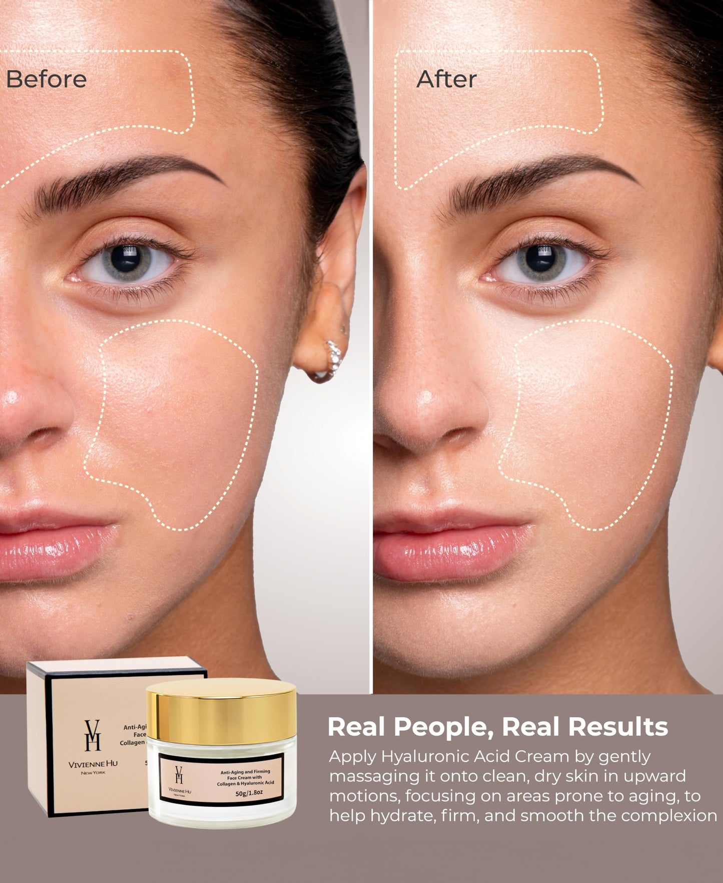 Anti-Aging and Firming Face Cream with Collagen and Hyaluronic Acid(50g/1.8oz)