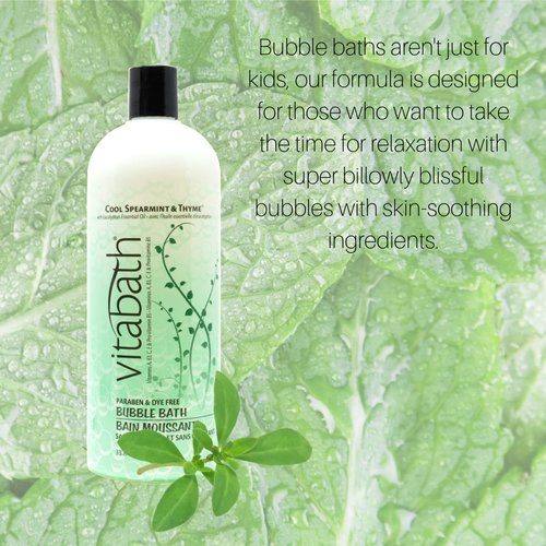 Vitabath Bubble Bath, Cool Spearmint & Thyme, 33.8 Fluid Ounce