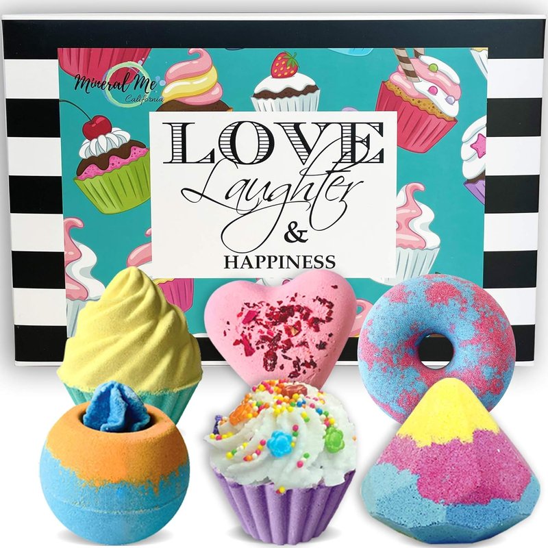 Organic Bath Bombs Gift Set - 6 Natural Aromatherapy Fizzy Bombs | Moisturizing Bubble Bath for Girls Ages 8-12