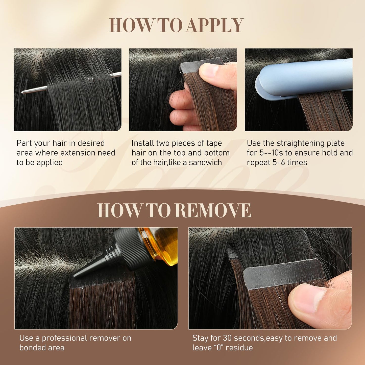 YGP Tape in Hair Extensions Human Hair 16 Inch 40g 20 pcs Chocolate Brown Tape in Extensions Seamless Skin Weft Double Sided Invisible Tape Hair Extensions