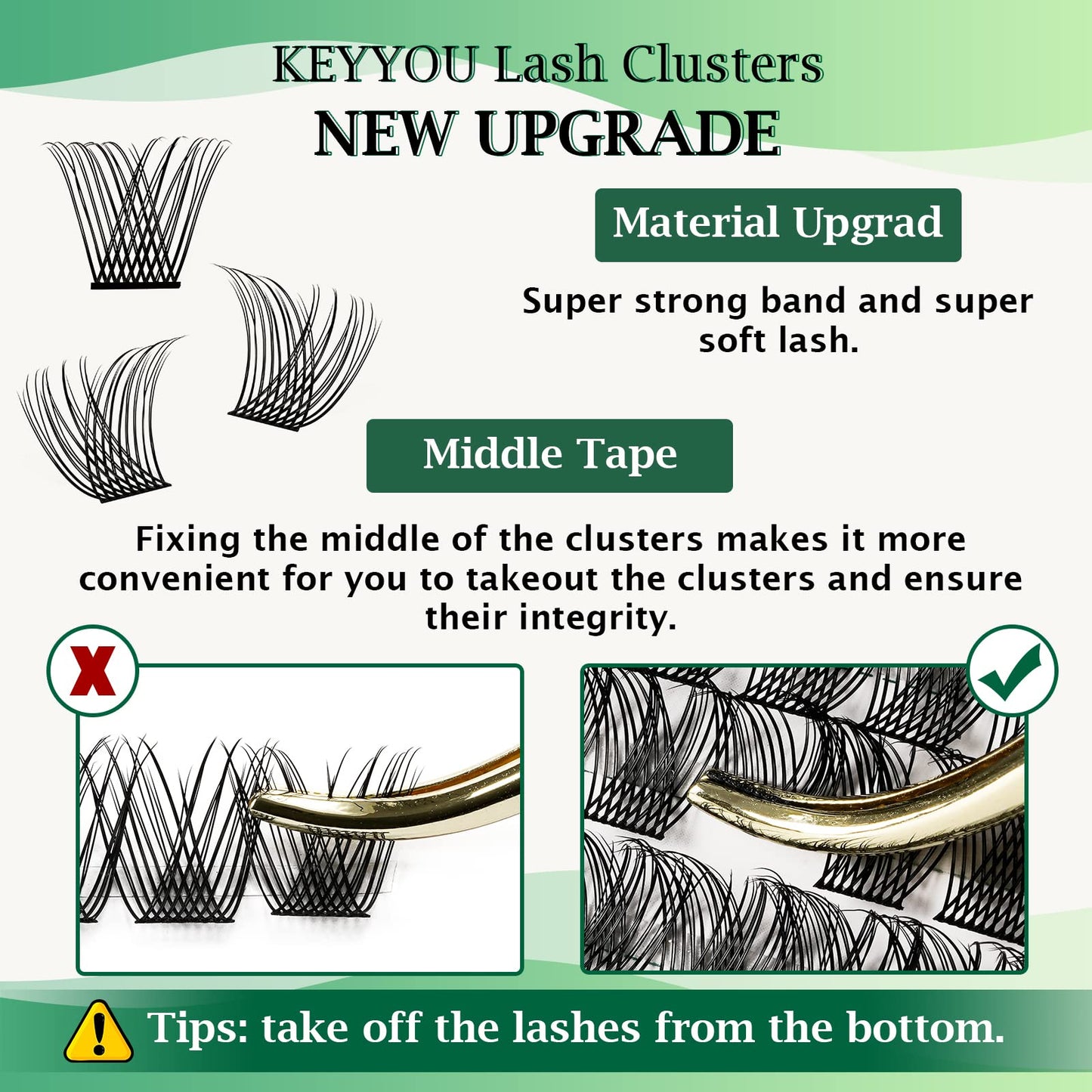 Lash Clusters,96 Pcs Cluster Lashes Y13 D Curl 12mm DIY Lash Extensions Eyelash Clusters,KEYYOU Volume Wispy Individual Lashes Soft&Comfortable Easy DIY at Home(Y13,D-12mm)