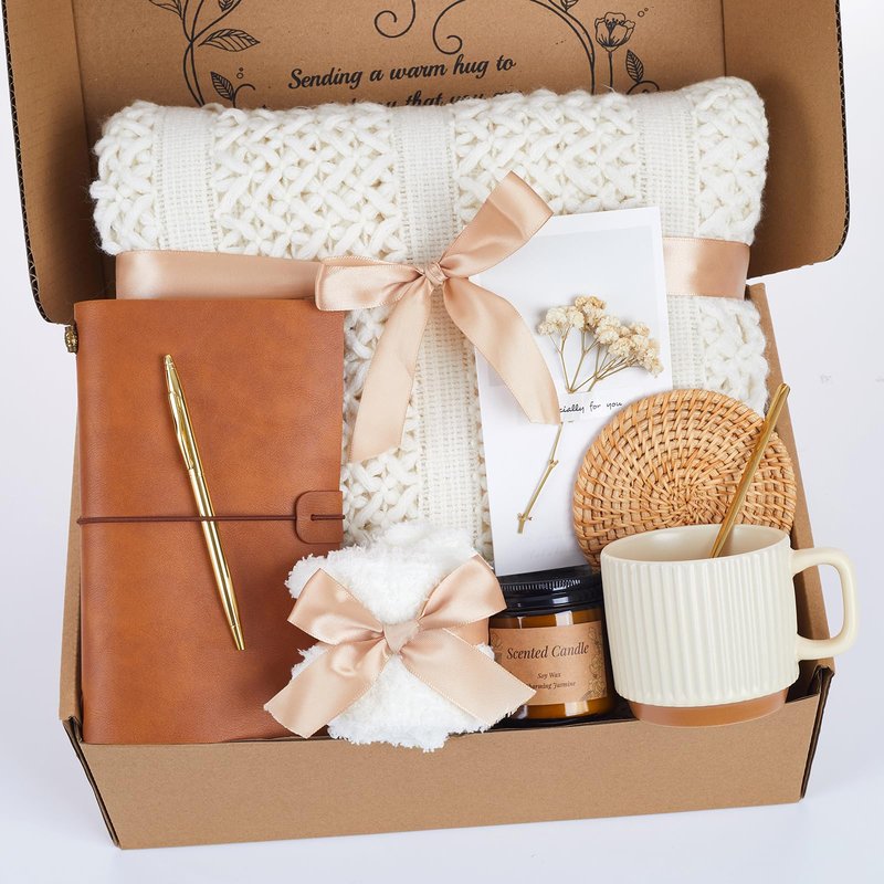 Self Care Gift Baskets for Women, Get Well Soon Gift Package, Thinking of You Sympathy Gift Baskets, Birthday Gift Basket, Sending Hugs Gifts Idea for Mom Her Friends Sister Coworker