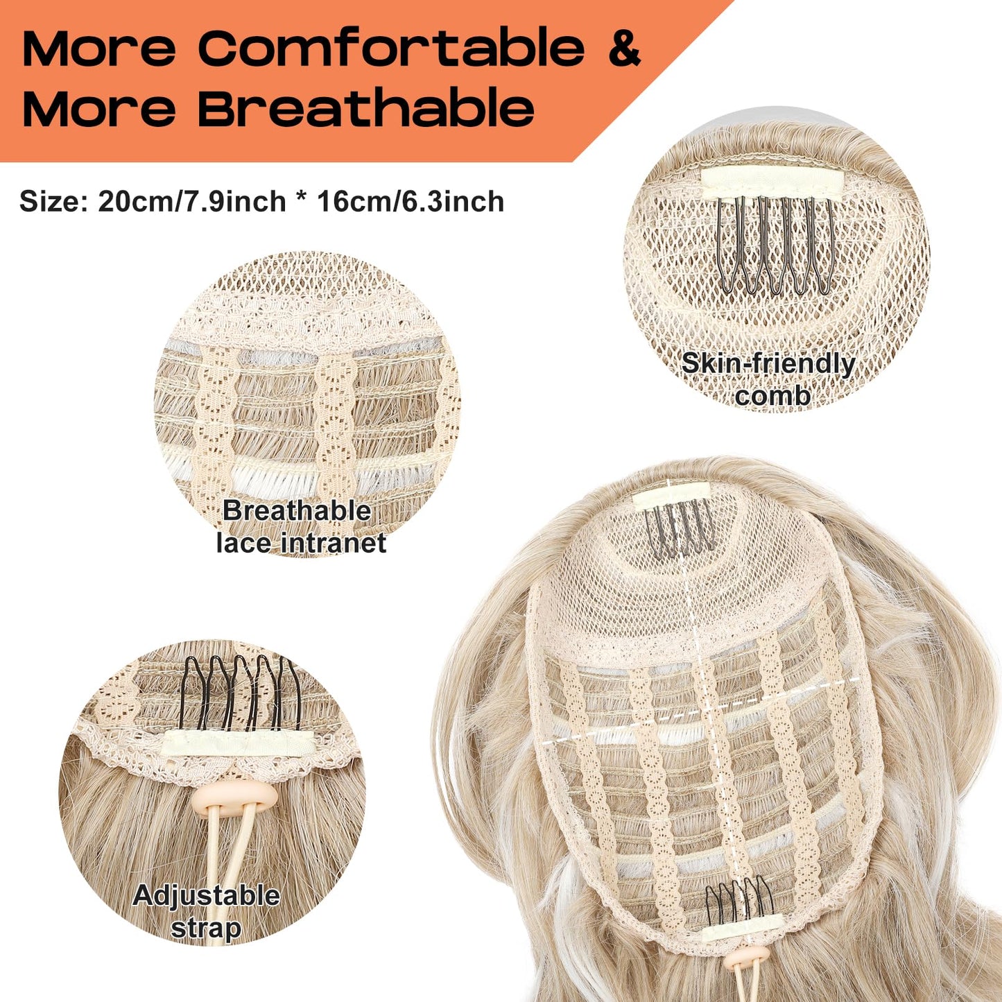 SEIKEA Ponytail Extension, 22" Long Wavy Curly Drawstring Ponytail Multi-layered Fluffy Thick Clip in Hair Extensions Ponytail Natural Soft Synthetic Hairpiece Dark Chocolate Brown