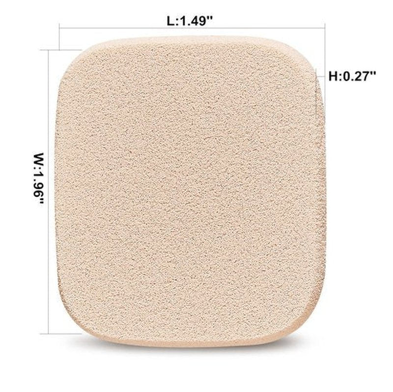 KOOBA 2pcs Square Makeup Sponges with 1 Travel Case, Beauty Face Primer Compact Powder Puff, Blender Sponge Replacement for Cosmetic Flawless Foundation
