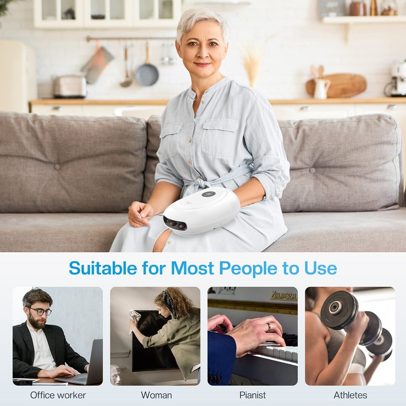 COMFIER Hand Massager with Heat and Compression, Cordless Hand Massager for Arthritis and Carpal Tunnel, Gifts for Mom, Dads, Women and Men